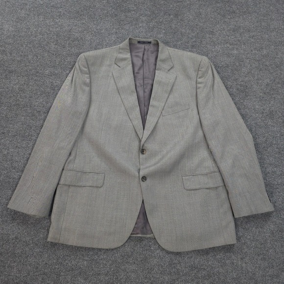 Cremieux Blazer Mens 48R Grey Herringbone Loro Piana Fabric Wool Denver - Picture 1 of 16